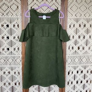 MSK faux suede cold shoulder dress